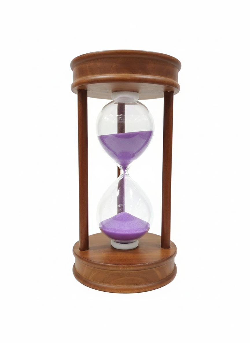 Classic Wooden Sand Hourglass Timer, Brown, 5 x 5 x 5 cm, 5 Minutes
