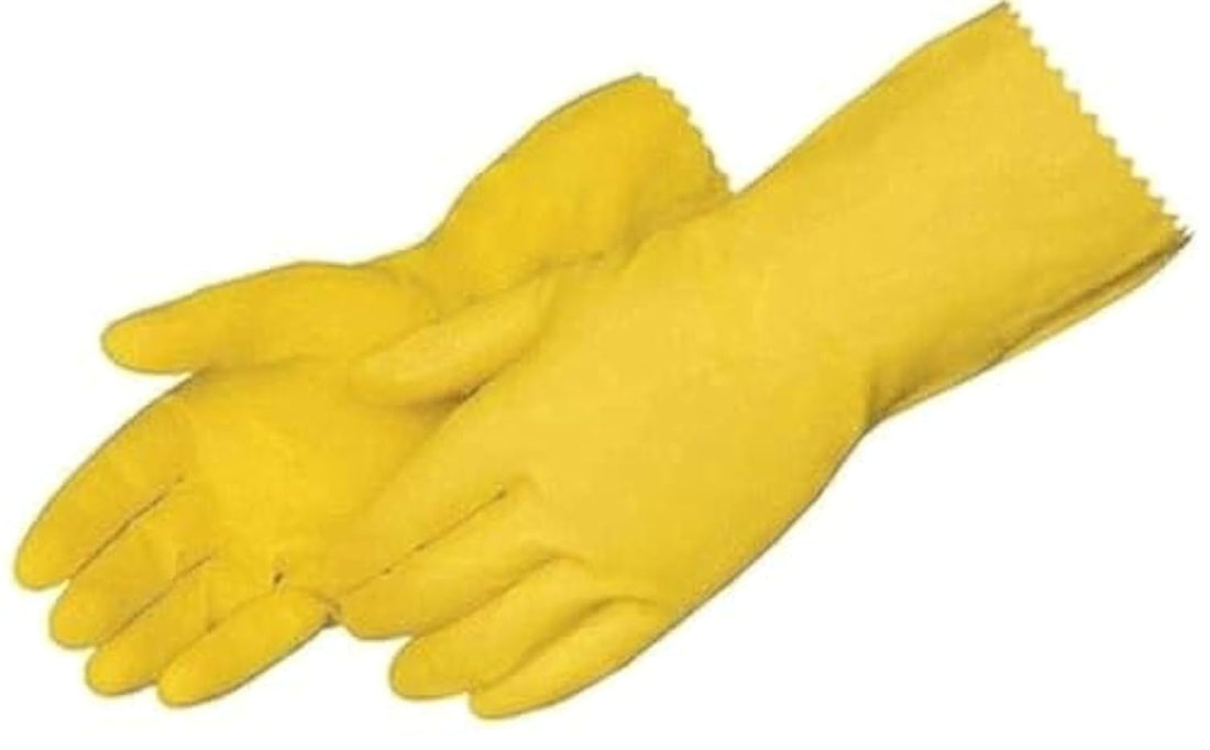 Dishwashing reusable latex gloves-medium - yellow