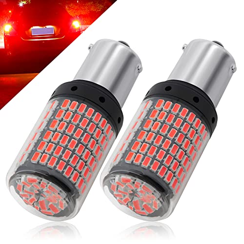 19 Watts 9-30v 1156 LED Bulb Amber Lights 2500LM Super Bright 144-SMD 3014 Chips 7506 93 3497 P21W BAU15S Red LED Lights for Turn Signal Reverse Brake Stop Light .2-pack.