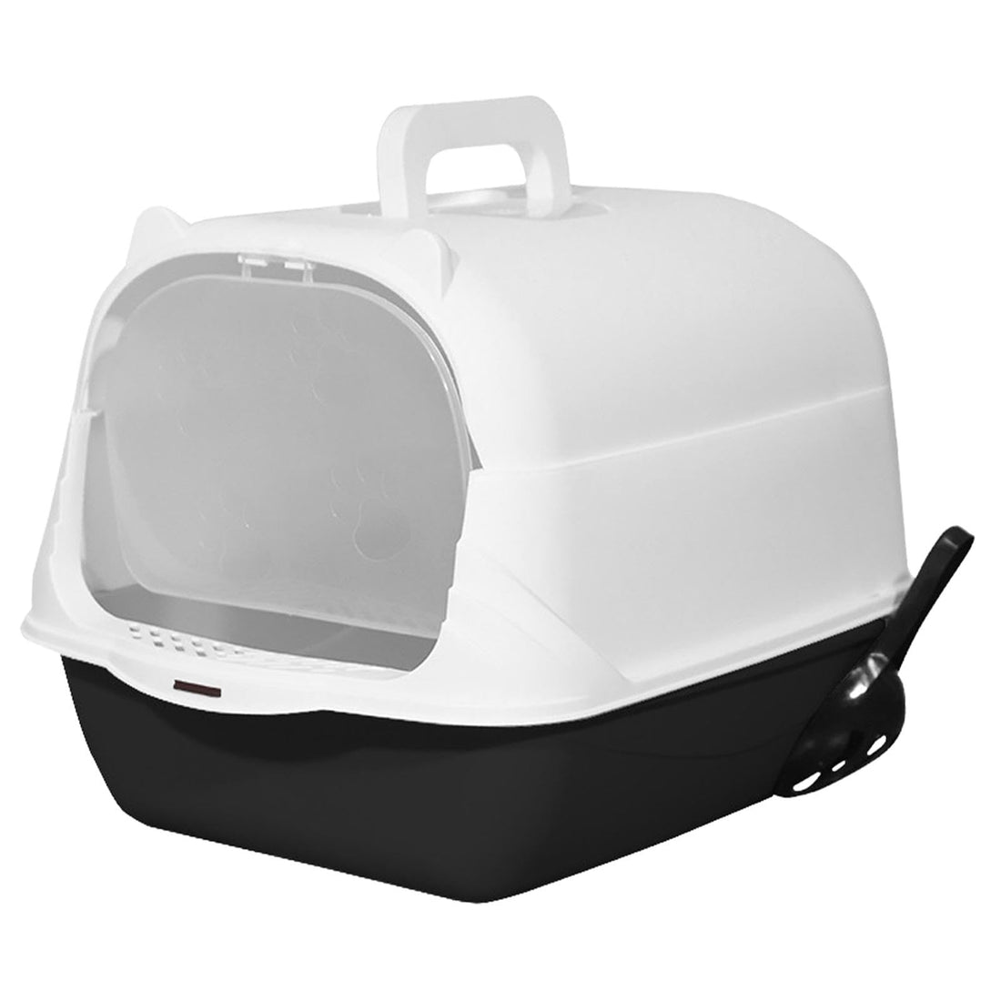 KLKCMS Cat Litter Box with Hood Pet Litter Box Toilet for Cats Closed and Portable Easy to Clean Detachable For, Hand Black