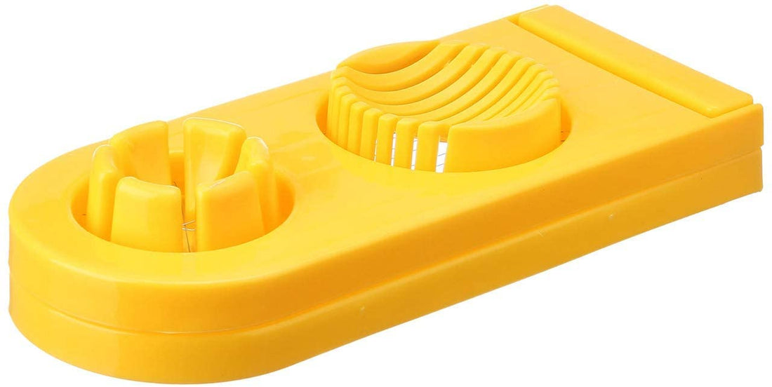 ElYassin 2 in 1 plastic egg cutter, 9 x 21 cm - colors vary