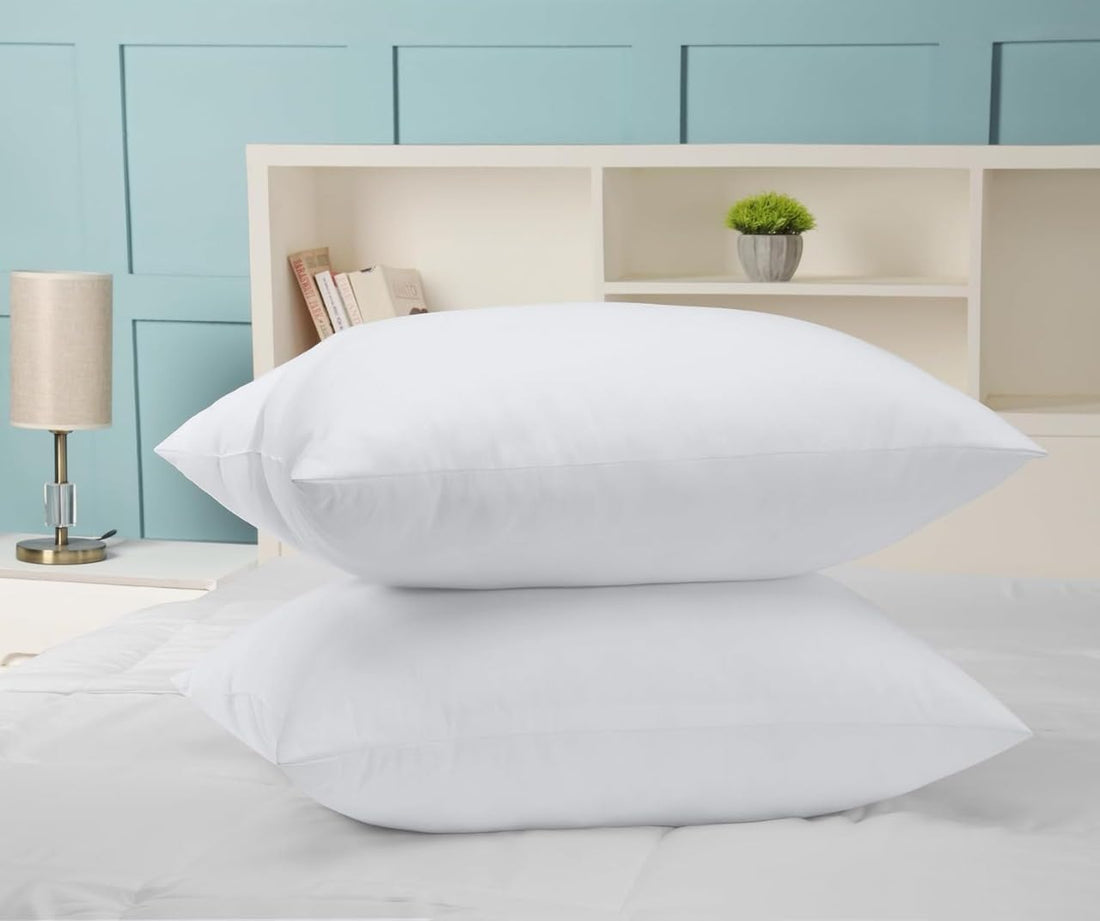 Luxury Fiber Bed Pillow Set, 2 Pieces, 70x50cm, White