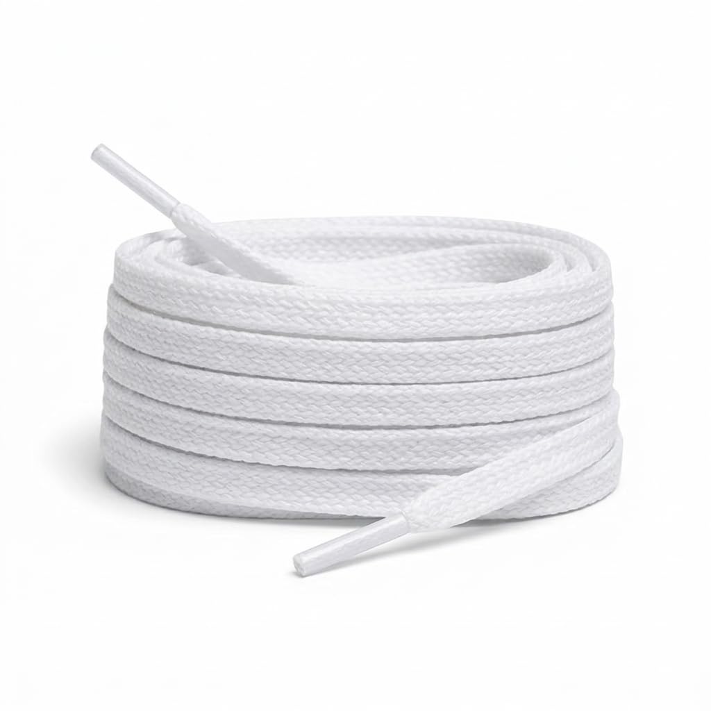 2 Pairs Flat Waxed Cotton Shoelaces for Boots, Sneakers, Men and Women - Boots, Dress - Multiple Lengths and Colors Available