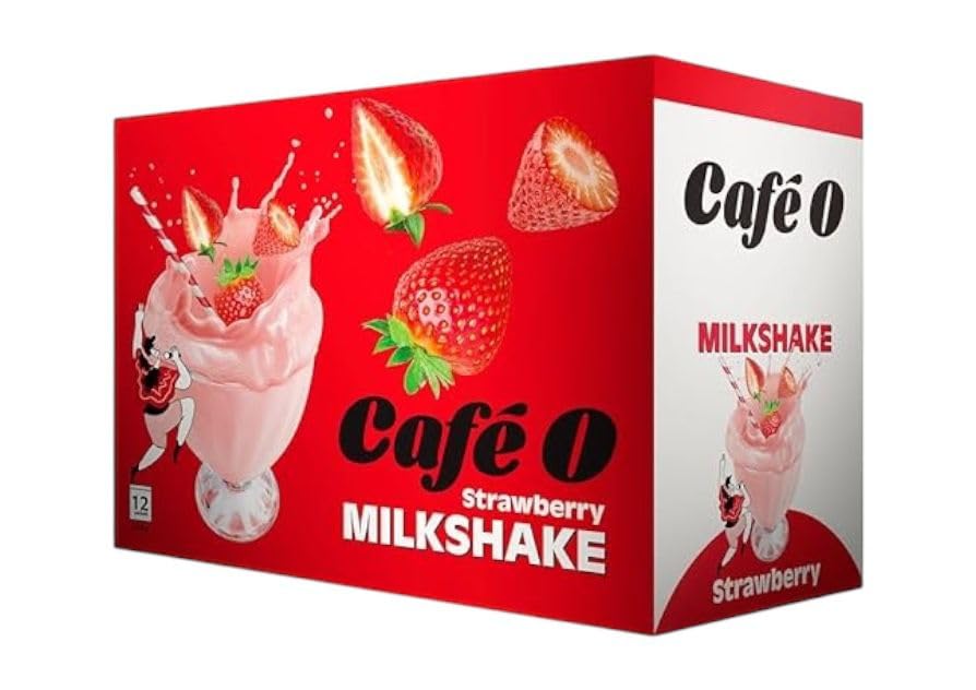 كافيه (او) MILKSHAKE STRAWBERRY عبوة مكون من 12 كيس من تاج الملوك