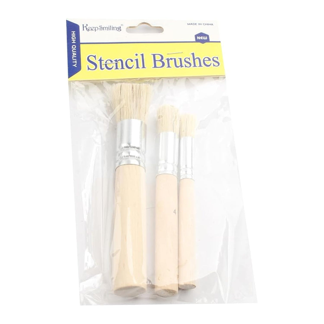 Keep Smiling Paint Brush Set Of, 3 Brushes, Sizes 2, 4, 8