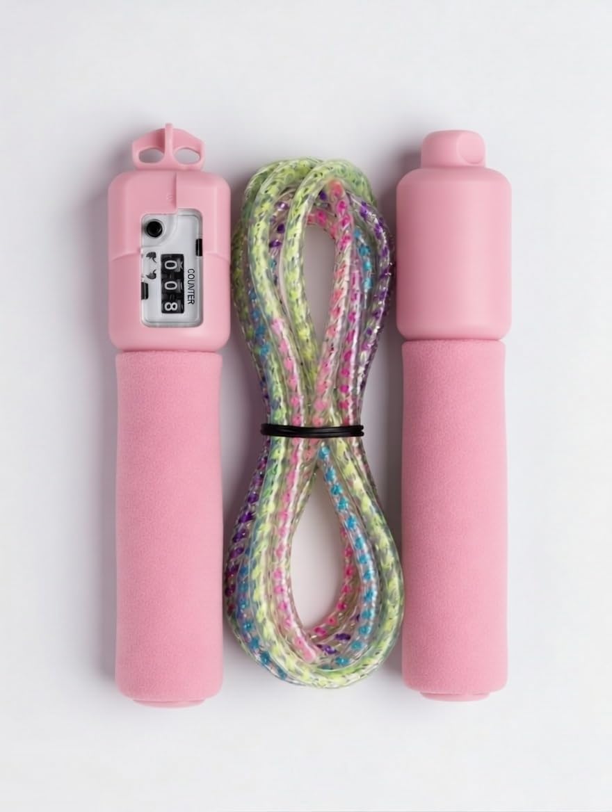 Skipping Rope with Digital Counter, Foam Handles, for Fitness and Jumping Exercise