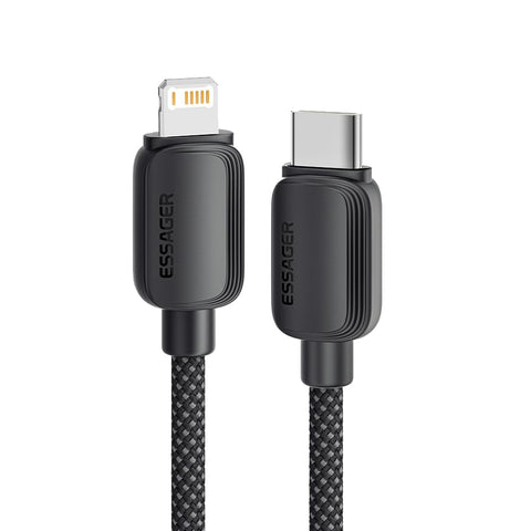 3-Meter Essager 29W USB-C to Lightning Magnetic PD Super Fast Charger Cable | 300 CM | Nylon Braided Tangle-Free Cord | 480Mbps Data Sync for Apple iPhone 14/13/12/11/Xs Max /8/7, iPad