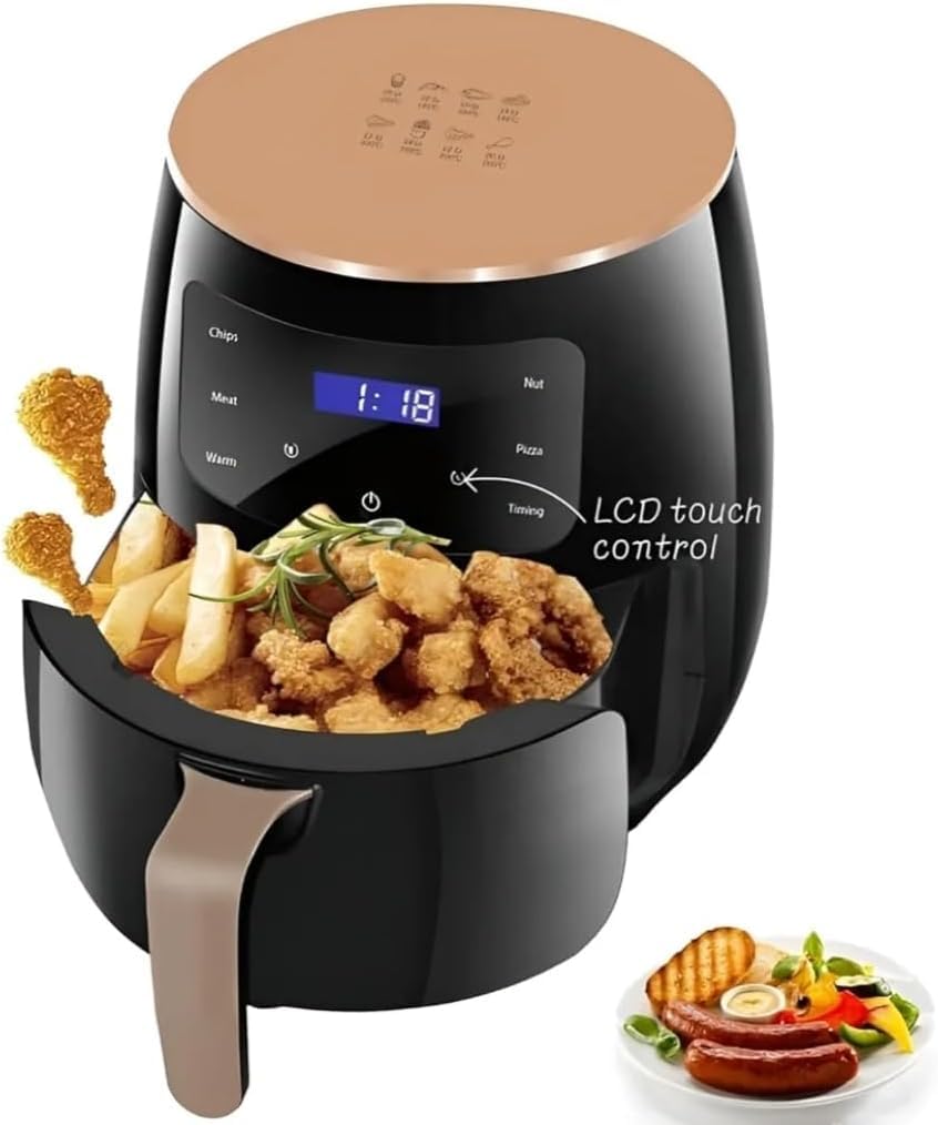 Electric Air Fryer, 6L Capacity, 1400-2400W, LCD Touch Screen, Non-Stick Basket, Versatile