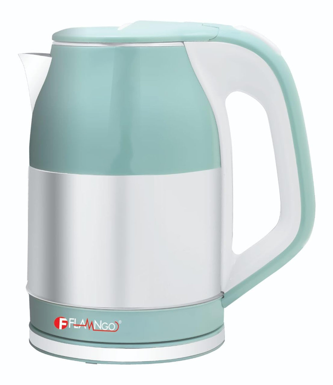 Flamingo Stainless Steel Electric Kettle 2.5L Capacity is a practical kettle that is perfect for quick hot drinks, stainless steel for long lasting durability and easy to clean (Green)