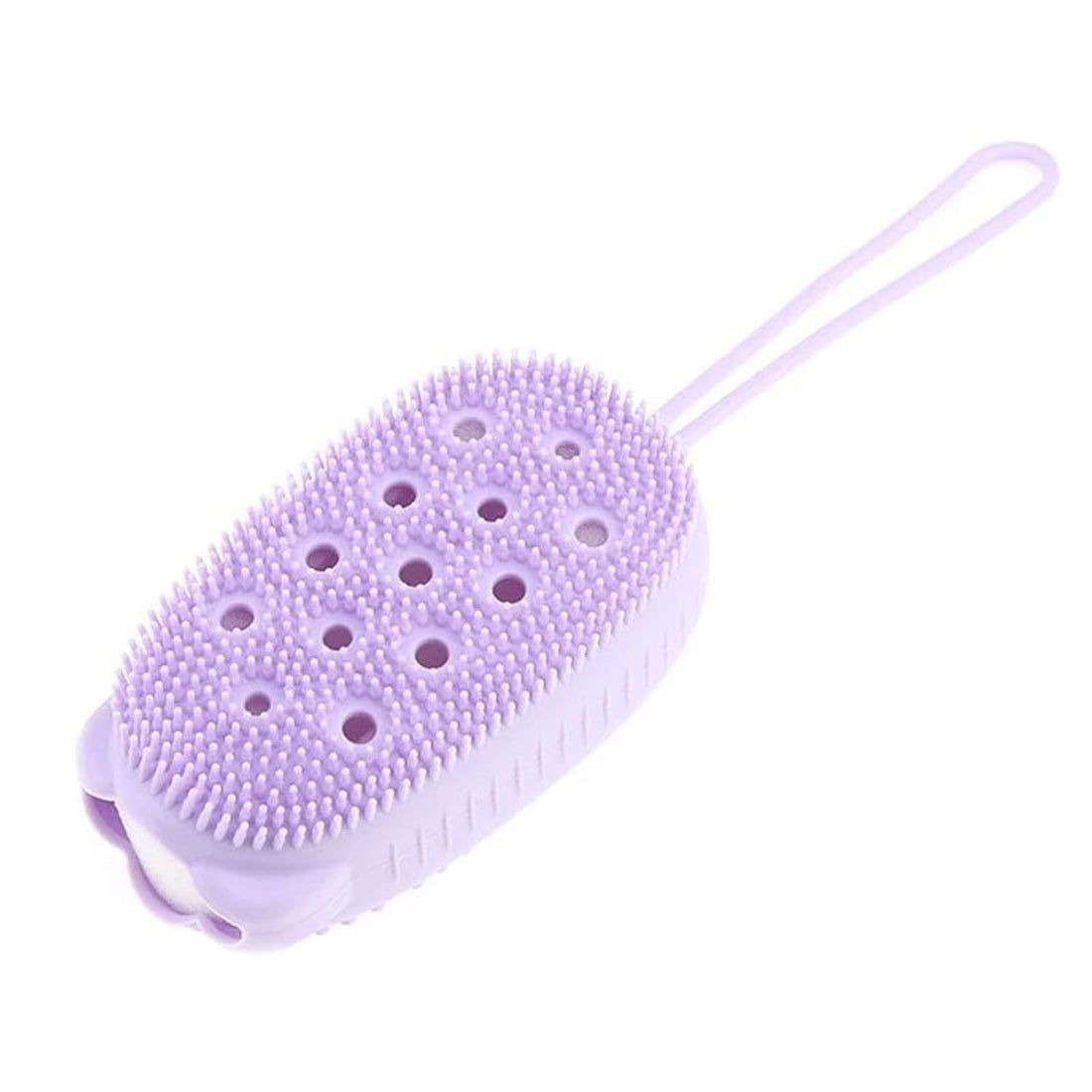 Silicone Exfoliating Body Brush - Shower Brush for Unisex, Body Scrubber Massage Brush, for All-Round Cleaning of Double Sided Bath Loofah, Now at Al-Israa (Purple)