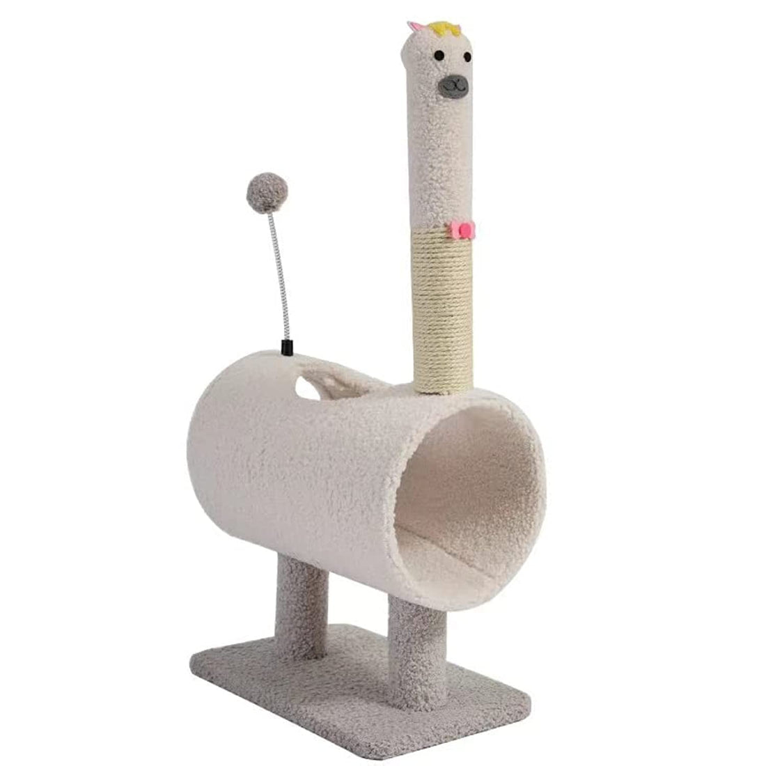 Cat Tree 28 INCHES cat Tower for Indoor Cats, Multi-Level Cat Tree with Scratching Posts Plush Basket & Perch for Play Rest, Cat Activity Tree with Spring Ball for Kittens Tunnel/Small Cats 5KG