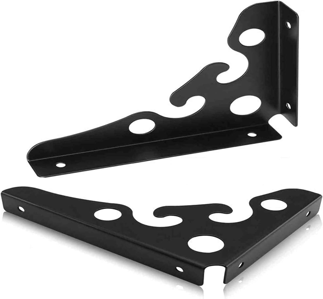 Triangle Wall Bracket Corner Joint Right Angle Iron Shelving Bracket,for Hanging Floating Shelves Wall Mounted Bracket, 2 Pcs (25 cm ( 10 inch ))