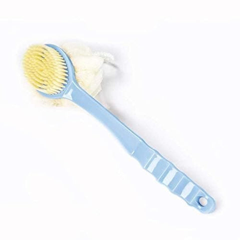 Incrizma Plastic Shower Body Brush with Bristles and Loofah Mesh Sponge with Curved Long Handle for Skin Exfoliating Bath for Men's and Women's - Assorted colors