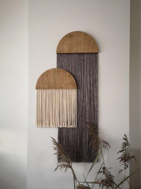 MacrameStore- Bohemian Wall Decor – Two Half Circles - ديكور حائط بوهيمي من قطعتين نصف دائرة