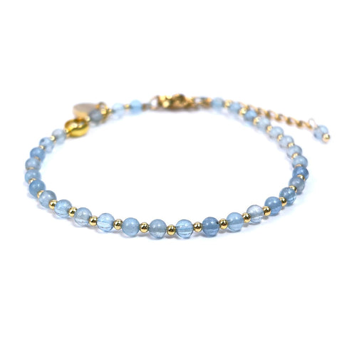 'Morchic 3mm Mini Beads Natural Gemstone Adjustable Bracelet For Women, Energy Gem Charm Jewelry, Birthday Gift 7.1''', Adjustable, Gemstone, aquamarine