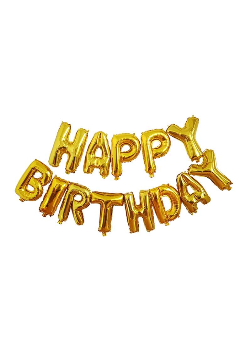 SOLDOUT™ 16 Inch Golden Alphabet Letters Balloons Happy Birthday Party Decoration Aluminum Foil Membrane Balloon (13 PCS)