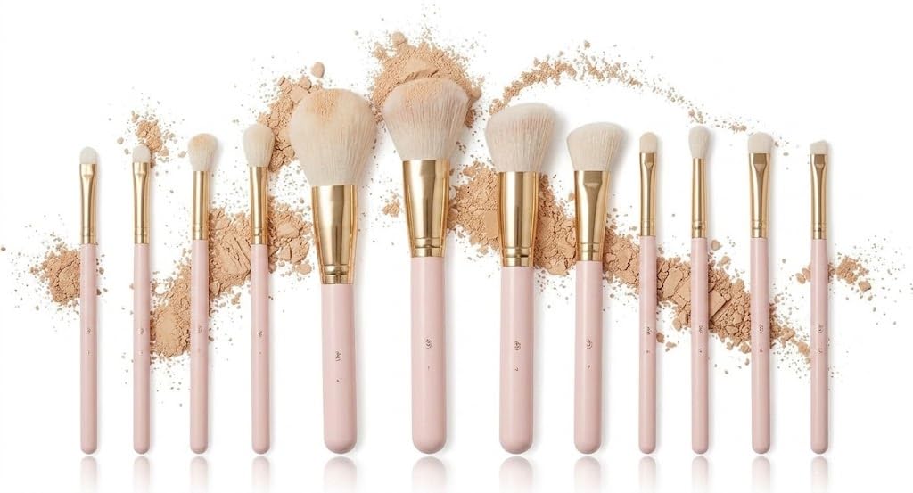Makeup Brushes Foundation Set 11 PCS Blush Applicator Make Up Pressed Loose Powder Blending Stick Handle Professional -EYESHADOW-CONCELUR -Up Beauty Liquid Face Cosmetic-pink color or white color