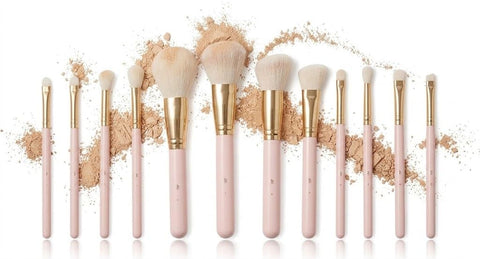 Makeup Brushes Foundation Set 11 PCS Blush Applicator Make Up Pressed Loose Powder Blending Stick Handle Professional -EYESHADOW-CONCELUR -Up Beauty Liquid Face Cosmetic-pink color or white color