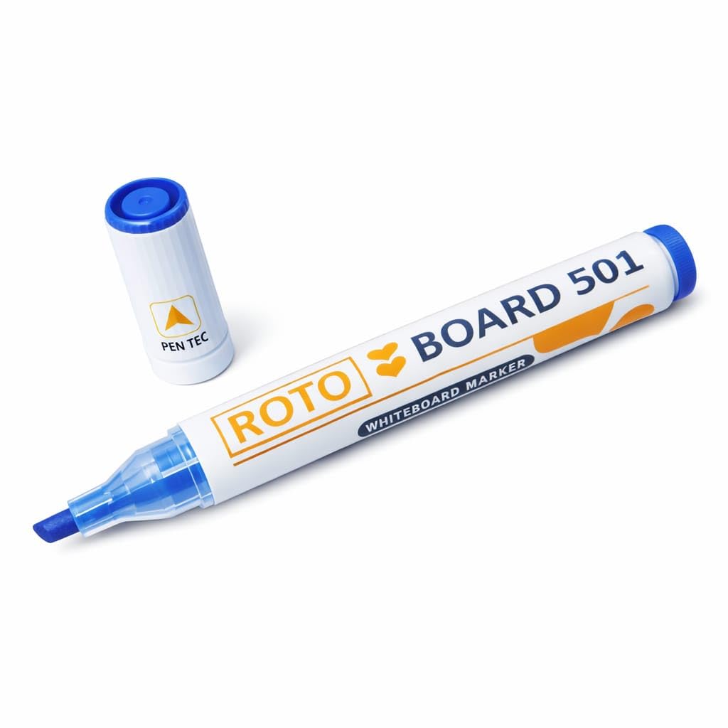 ROTO BOARD 501 WHITE BOARD MARKER, BLUE, CHISEL NIP, SMOOTH WRITING