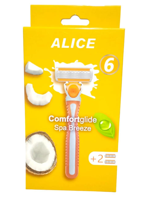 Alice Comfort Women's Razor with Unique Hex Blades ALICE ComfortGlide SPA Breeze Instant Smoothness Without Irritation – No More Traditional Shaving!!
