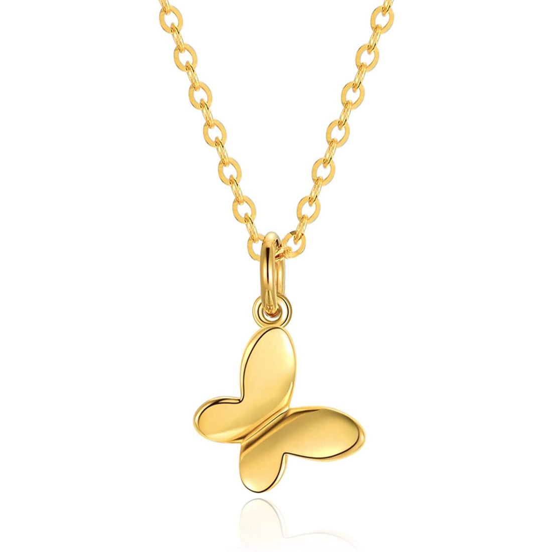Julia Store 18k Gold Plated Stainless Steel Simple Dainty Tiny Cute Butterfly Pendant Necklace for Women