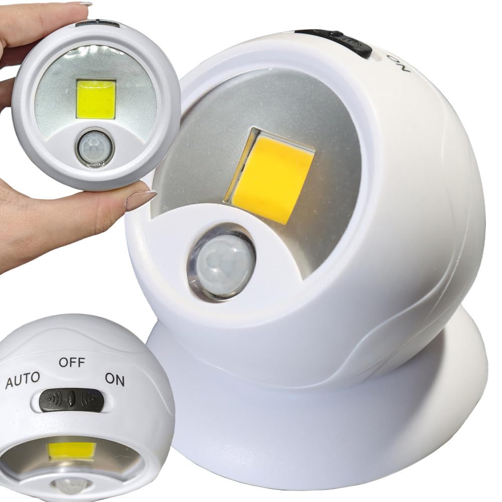 مصباح LED يعمل بالبطارية، مزود بمستشعر حركة لاسلكي مغناطيسي، يعمل بزاوية 360 درجة، مناسب للاستخدام الليلي من Dollar for Import