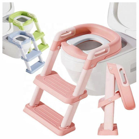 Potty Training Toilet Seat for Toddlers with Ladder – High-Quality Adjustable Potty Step Stool, Non-Slip Design for Safe and Comfortable Bathroom Use (2 - Piece)