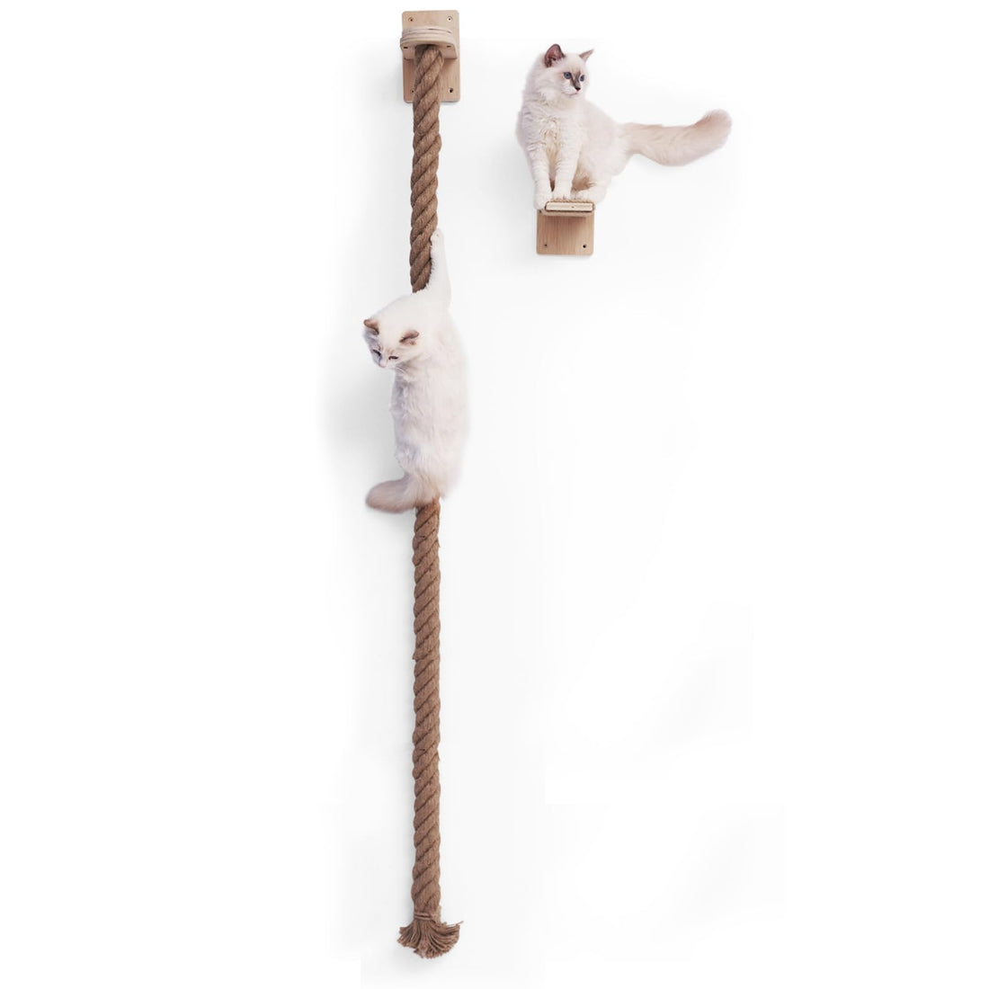 Cat Tree with Climbing Rope, 55.12in Cat Tower with Scratching Post, Cat Tree Tower Featuring with Jumping Platform, Durable Cat Scratching Post for Indoor Large Cats, Kittens