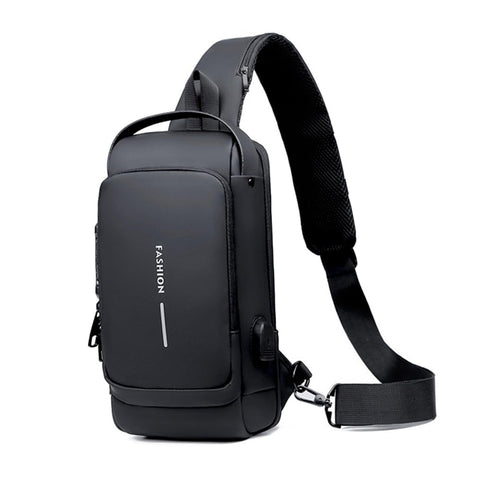 AMERTEER Crossbody Sling Bag, Backpack For Men Women Body Chest Shoulder Bag For Men Women Casual Shoulder Backpack Bag Waterproof Leather Chest Casual Daypack With Usb Charging Port For Travel Hiking