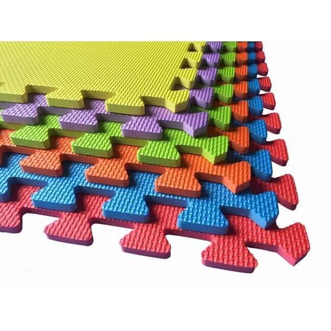 mamas gift Interlocking Foam Play Mat - 9-Pack, 50x50 cm EVA Floor Tiles, Non-Slip, Shock Absorbing, Anti-Fatigue for Baby Nursery, Gym & Home