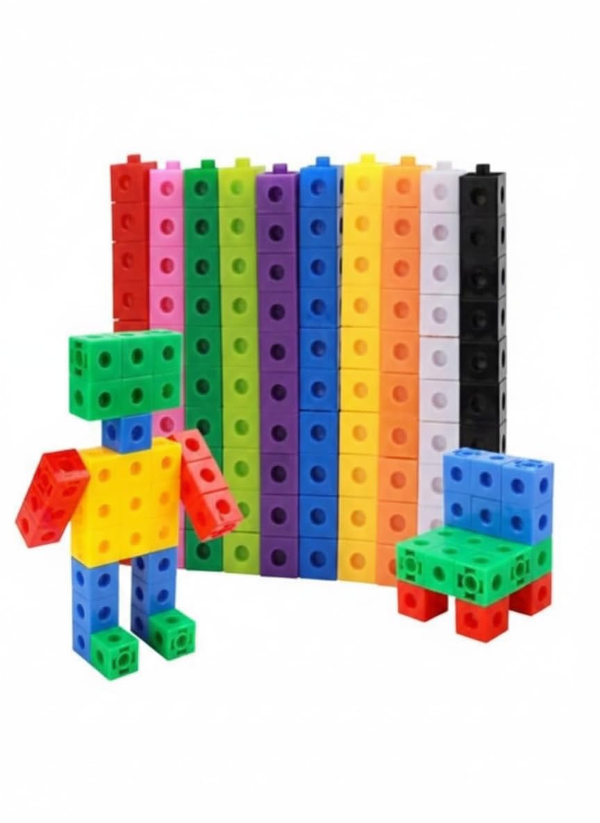 100 x Interlocking Math Blocks Surprise Blocks Counting Surprise Blocks Toy Gift for Kids