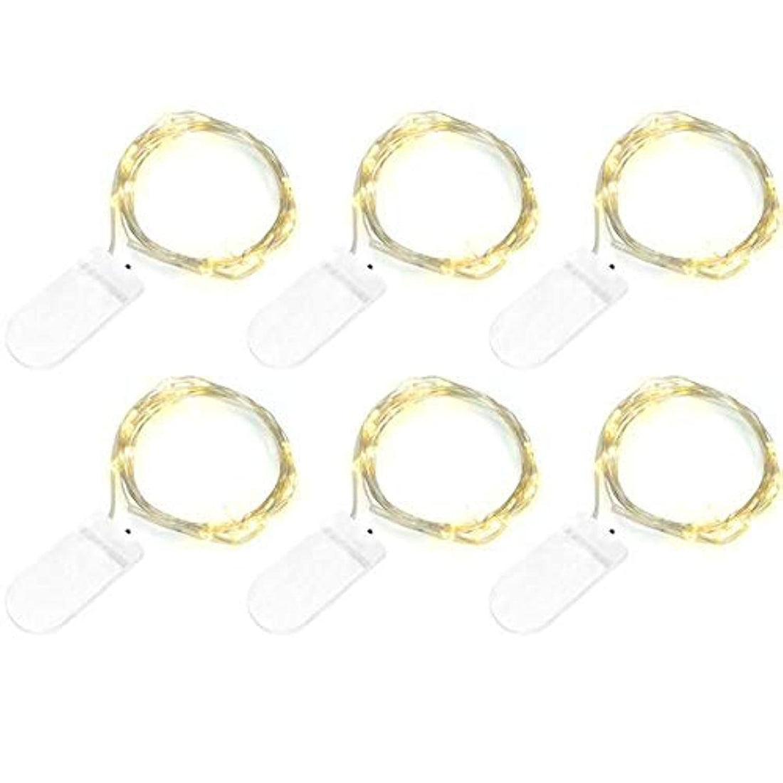 Fairy String Lights Starry Light Copper Wire Lighting Lamp 20 LED - Warm White, Pack of 6