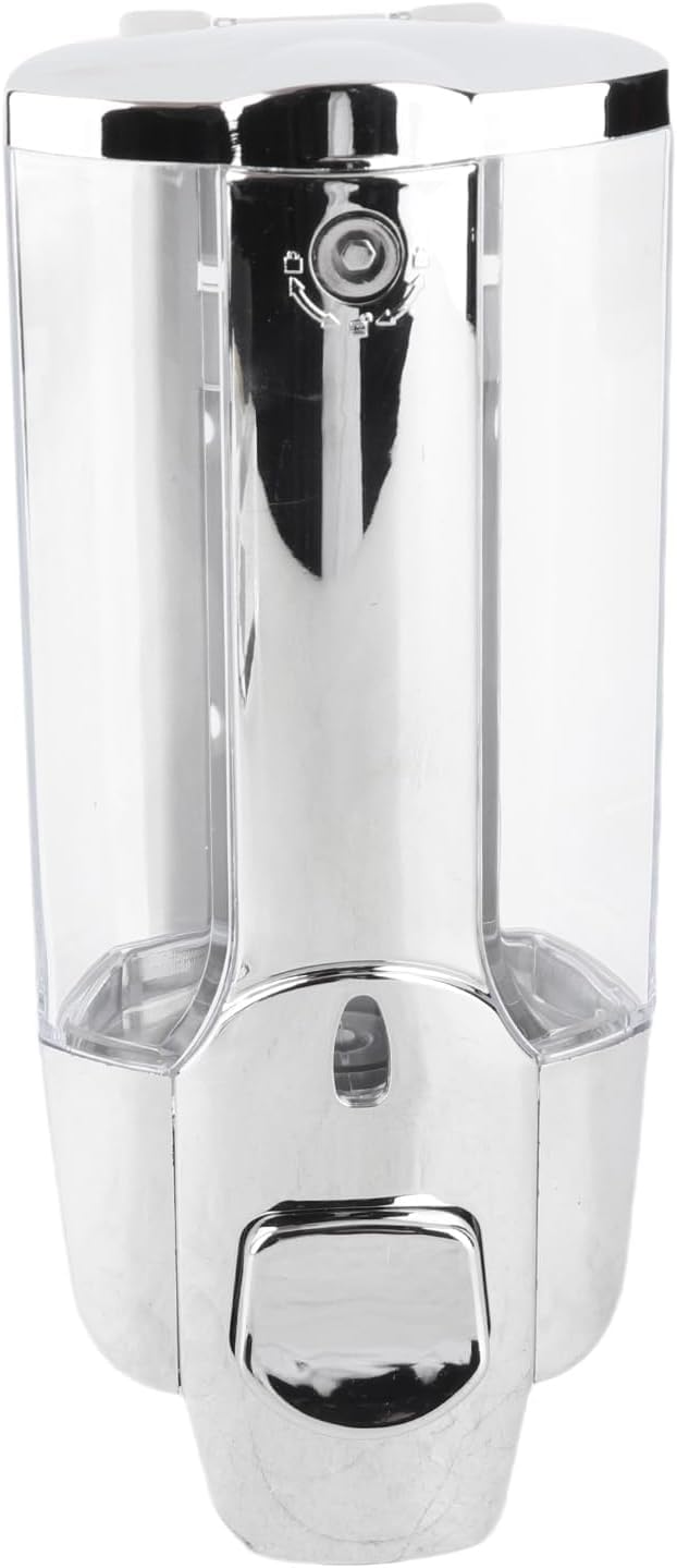 Wall Mounted Soap Dispenser 350ml, No Drilling Refillable Liquid Hand Sanitizer Pump, Adhesive Bathroom & Kitchen Shower Dispenser, Durable Leak-Resistant Hygiene Solution for Home and Office Use