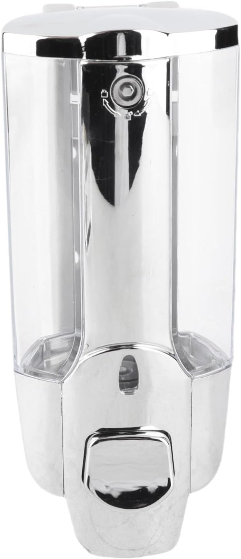 Wall Mounted Soap Dispenser 350ml, No Drilling Refillable Liquid Hand Sanitizer Pump, Adhesive Bathroom & Kitchen Shower Dispenser, Durable Leak-Resistant Hygiene Solution for Home and Office Use