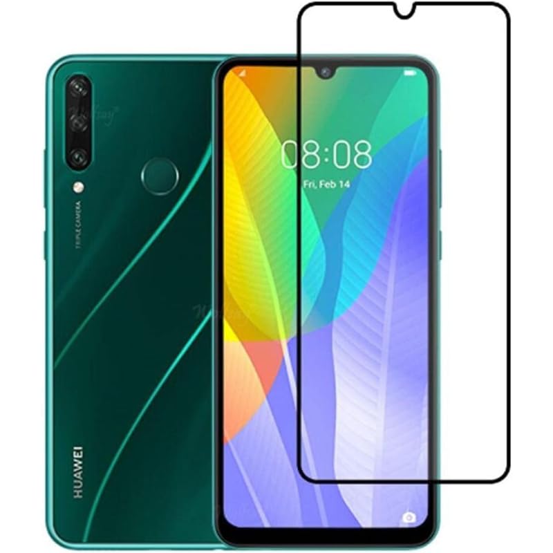 10D Tempered Glass Screen Protector 9H Hardness, Anti-Break and Full Edge Coverage for Huawei Y8P - Black