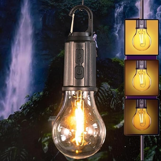 Rechargeable Camping Spotlights.This tent light has three lighting modes for different activities such as camping and emergencies. . dim glow for reading in your tent (1)
