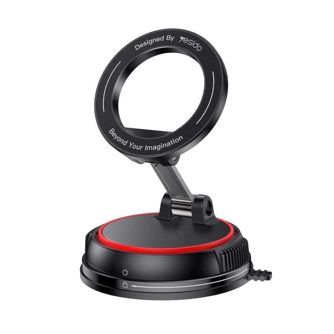 YESIDO C219 MagSafe Magnetic Car Phone Holder, Dual-Axis Folding Suction Cup Mount with 360° Rotation for Dashboard & Windshield, Compatible with iPhone & Android Smartphones