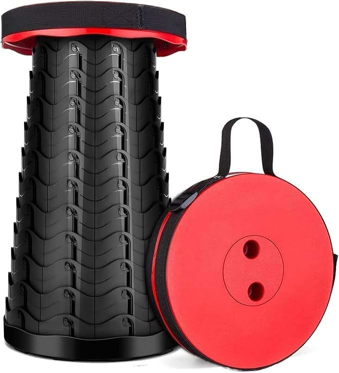 Portable Folding Stool for Outdoor Camping - Max Load Capacity 370 lbs - Mini Folding Chair for Hiking, Fishing, Traveling