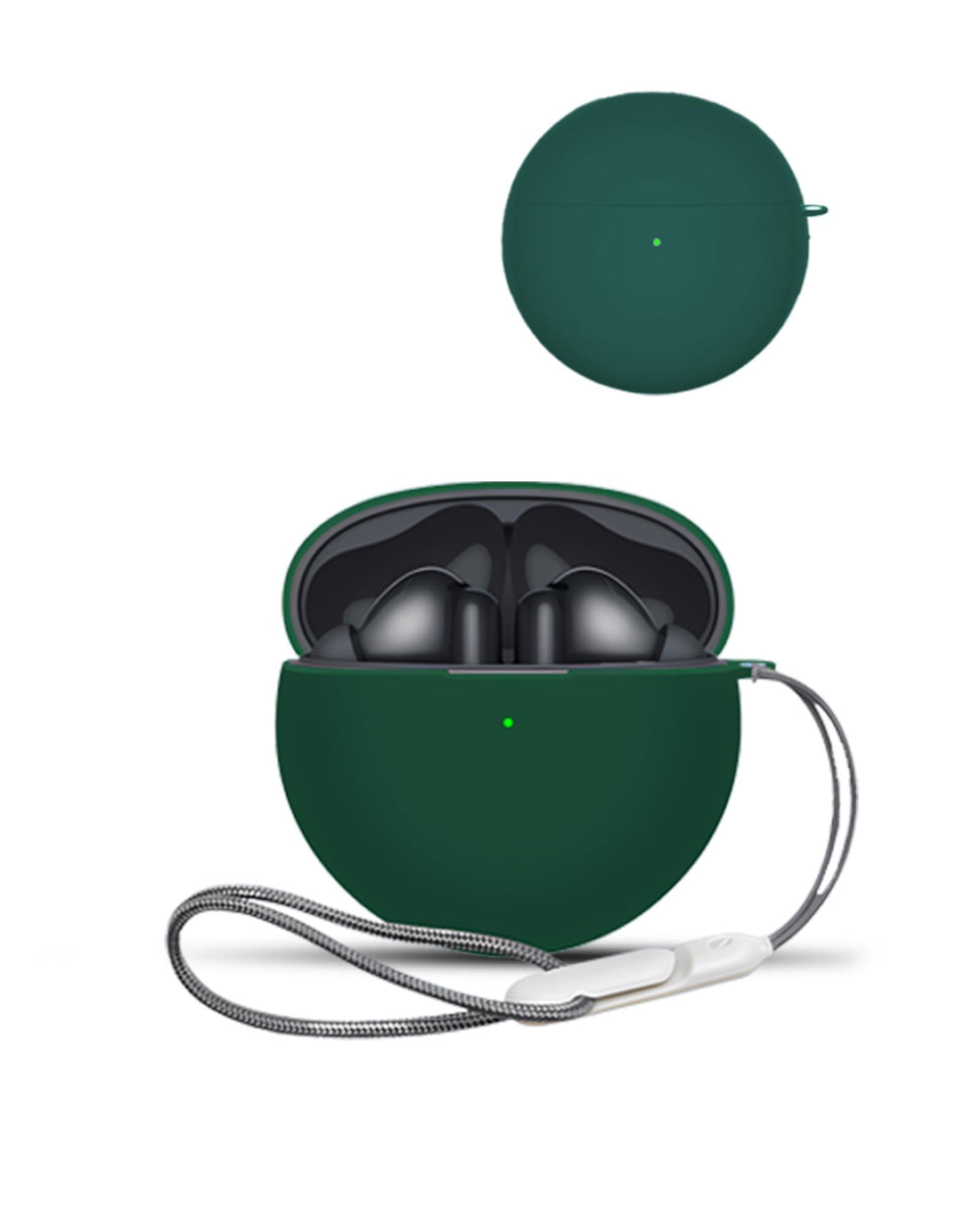 Case for HUAWEI FreeBuds 7i Wireless Earbuds,daunke Soft Silicone Protective Cover,Case With Lanyard,Full Protection,Green