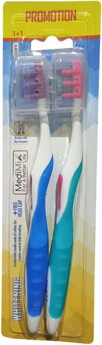 For You And Her, Toothbrush Set "MADA MX" – Strong Bristles HARD – For Removing Stubborn Stains From Teeth And Gaining It Healthy WhitenessFrom Al Safwa Pharmacy