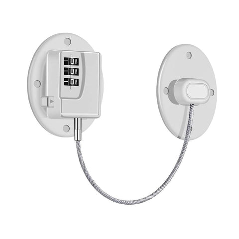 Keyless Digital Refrigerator Lock – Strong Adhesive Security Lock Prevents Fridge or Freezer Door Opening – 3 Digit Coded No Drilling – Easy to Install for Kitchen Cabinets, Drawers, Doors, Cabinets