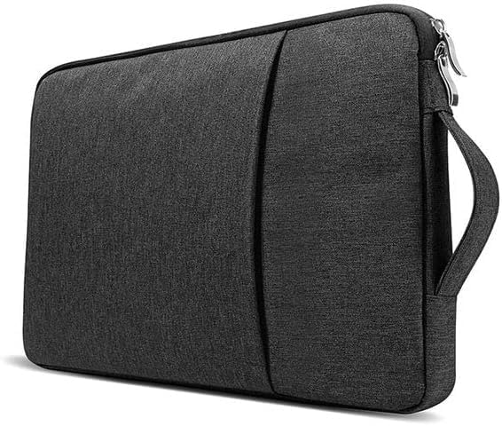 Laptop Sleeve Bag Compatible with 13/13.6/14 inch MacBook Air Mac Pro M1 Surface Lenovo Dell HP Computer Bag Accessories Polyester Case with Pocket,13/14 inch Black