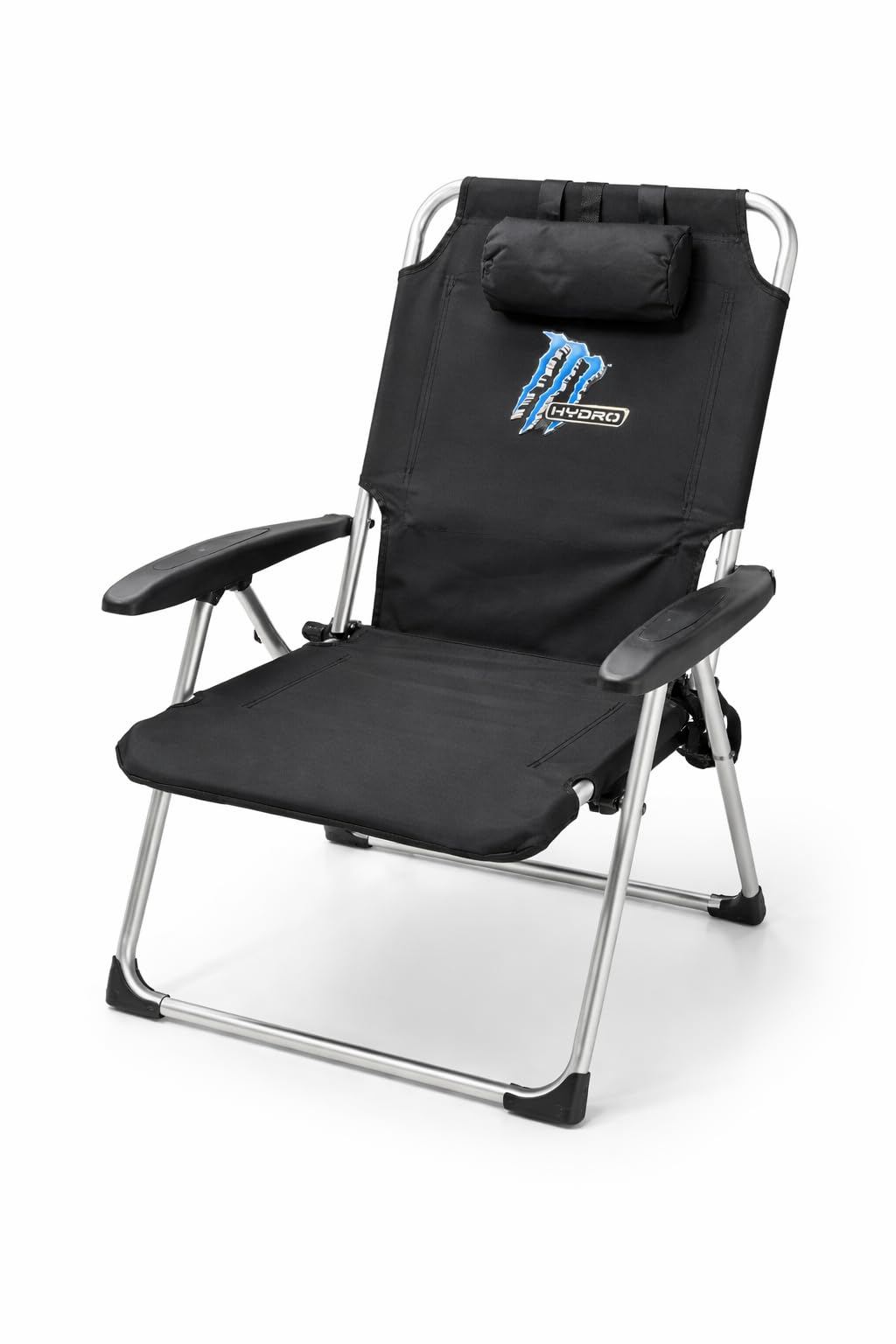 Folding Trip Chair with Reclining Back and Head Cushion – Lightweight and Durable Camping Chair with Arms – Perfect for Parks, Beach, Travel