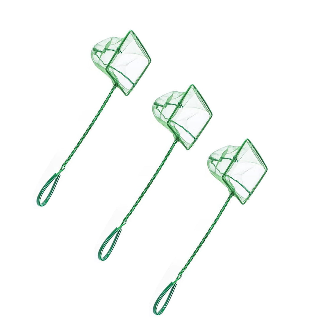 3 Pcs Aquarium Net Small Aquarium Fish Net 12 x 10.5cm Fishing Net with Plastic Handle for Aquarium