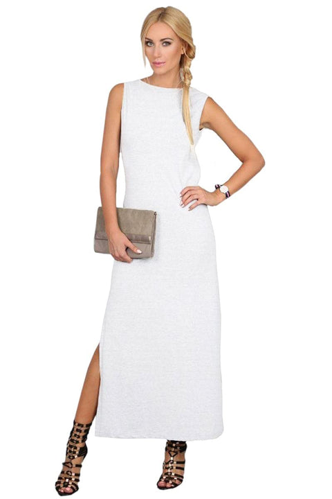 Women's Cotton Slit Back Dress White