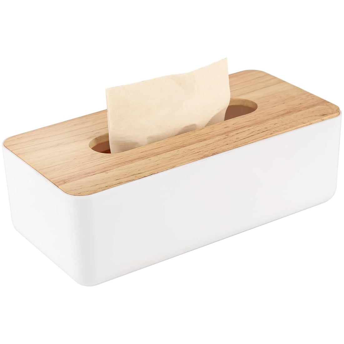 Tazweeq Rectangular Tissue Box, Wood Tissue Box, Cover for Disposable Paper Facial Tissues, Tissue Box Holder for Storage on Bathroom Vanity, Countertop, Bedroom Dresser, Night Stand, Desk