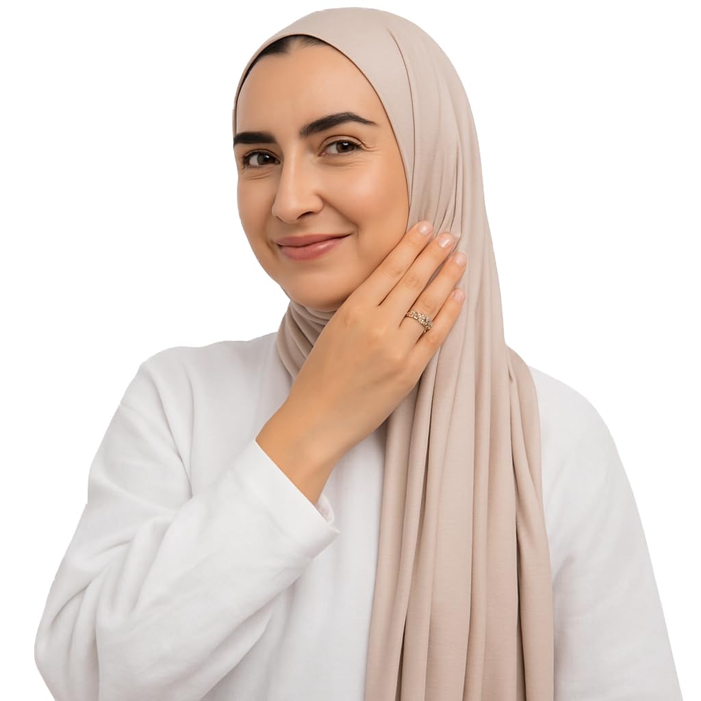Lycra Cotton Scarf - Comfortable Material High Quality - Size 2m*60cm (Beige)