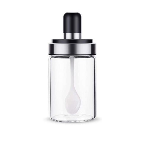 Misamo Enterprise Borosilicate Glass Food and Pickle Storage Spice Jar with Spoon, 250Ml, Set of (1)