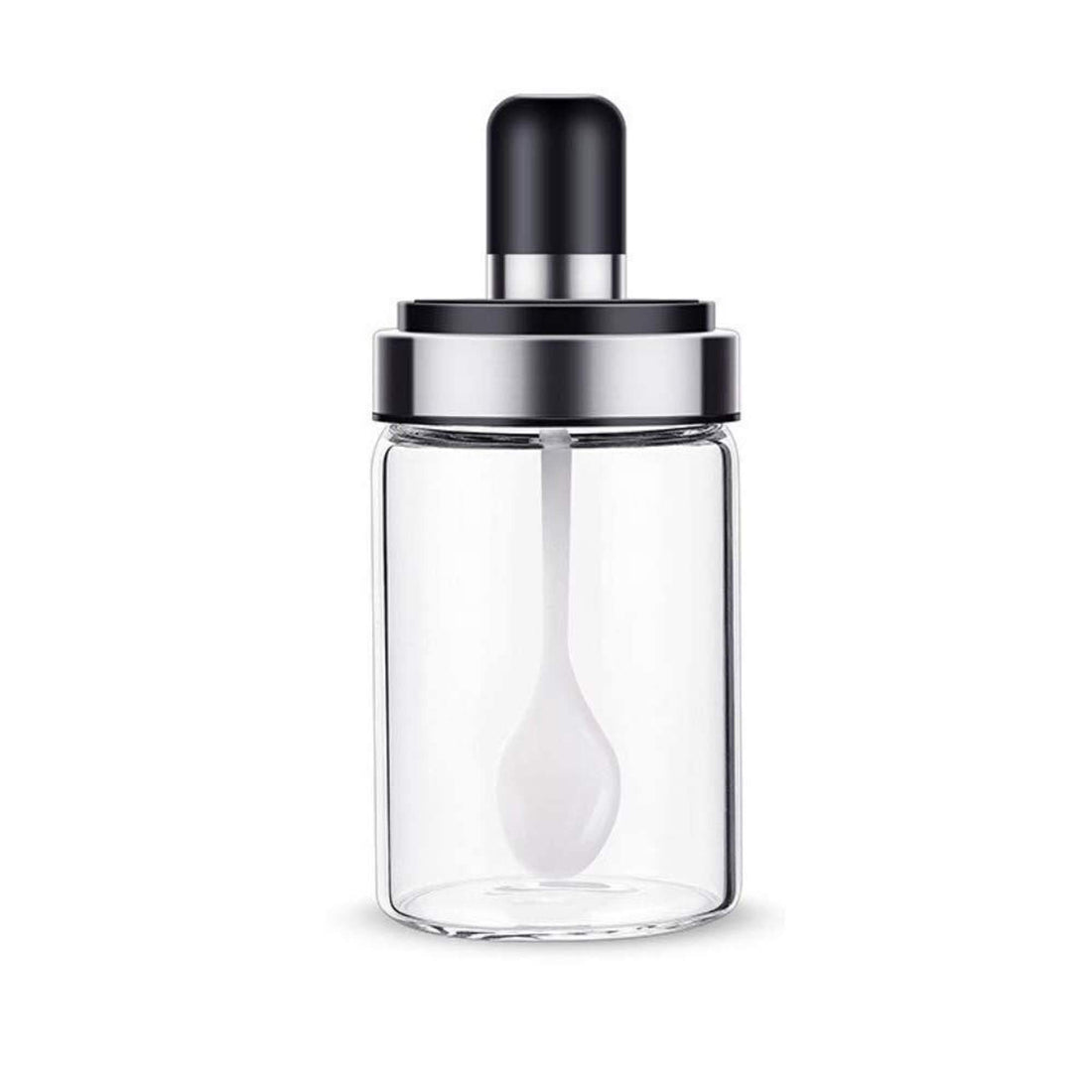 Misamo Enterprise Borosilicate Glass Food and Pickle Storage Spice Jar with Spoon, 250Ml, Set of (1)