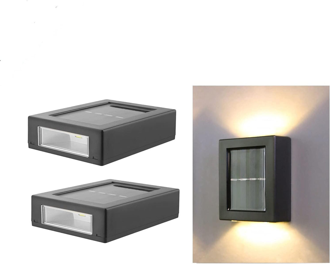 Solar Lights Outdoor, LED Solar Lights Outdoor, Adjustable Brightness IP65 Waterproof Modern Nordic Garden Lamp for Home Decoration, Black